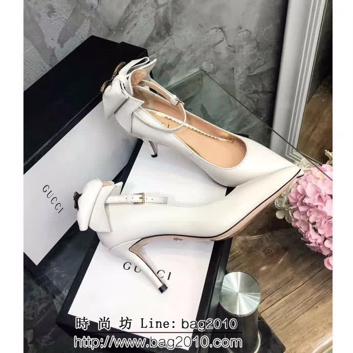 GUCCI古馳 18早春系列 代購品質 RMB古典美學皮革蝴蝶結 中跟單鞋 QZS1398